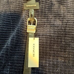 Coach Black Leather Belt with Silver Buckle